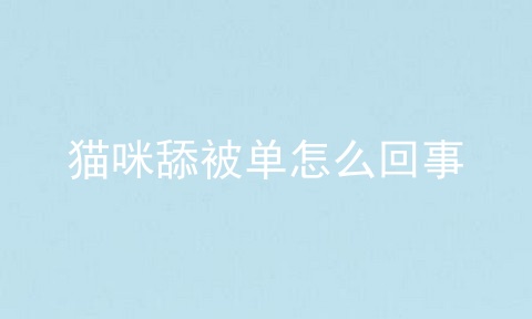 猫咪舔被单怎么回事