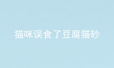 猫咪误食了豆腐猫砂
