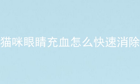 猫咪眼睛充血怎么快速消除