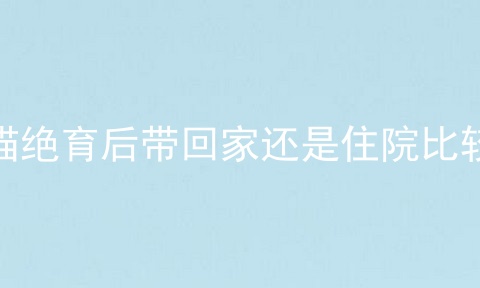 公猫绝育后带回家还是住院比较好