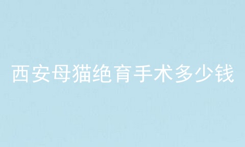西安母猫绝育手术多少钱