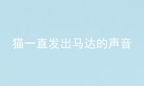 猫一直发出马达的声音