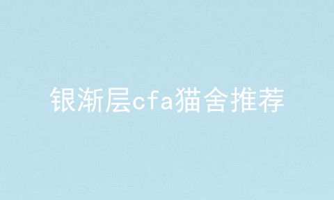 银渐层cfa猫舍推荐