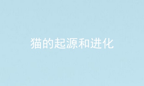 猫的起源和进化