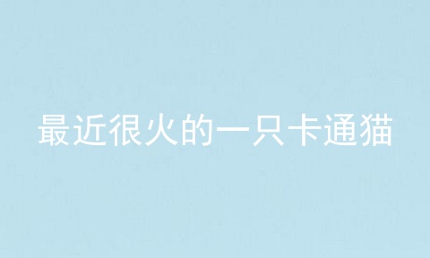 最近很火的一只卡通猫