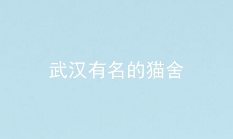 武汉有名的猫舍