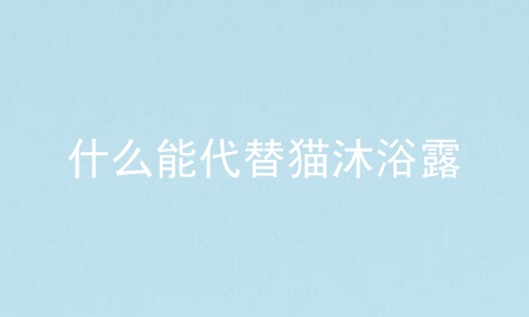 什么能代替猫沐浴露