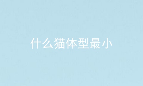 什么猫体型最小