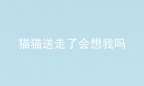 猫猫送走了会想我吗