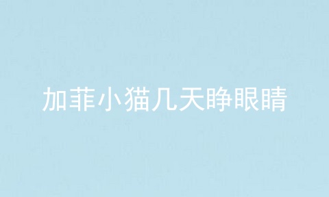 加菲小猫几天睁眼睛