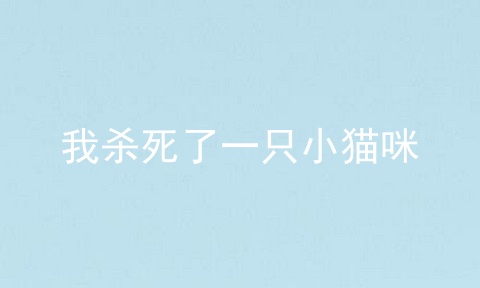 我杀死了一只小猫咪
