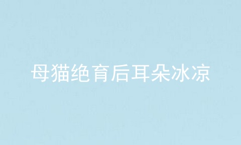母猫绝育后耳朵冰凉