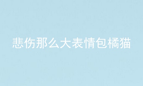 悲伤那么大表情包橘猫