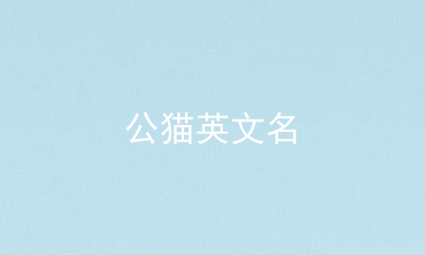 公猫英文名