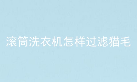 滚筒洗衣机怎样过滤猫毛