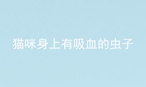 猫咪身上有吸血的虫子