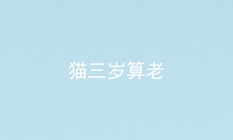 猫三岁算老
