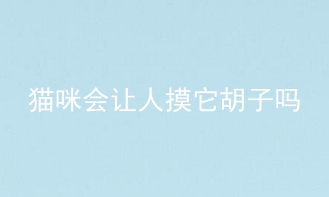 猫咪会让人摸它胡子吗
