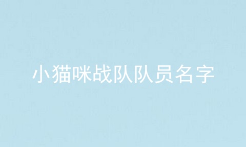 小猫咪战队队员名字