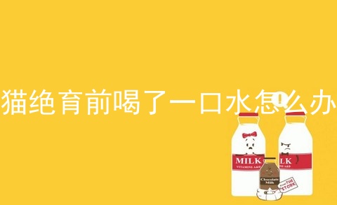 猫绝育前喝了一口水怎么办