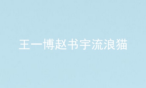 王一博赵书宇流浪猫