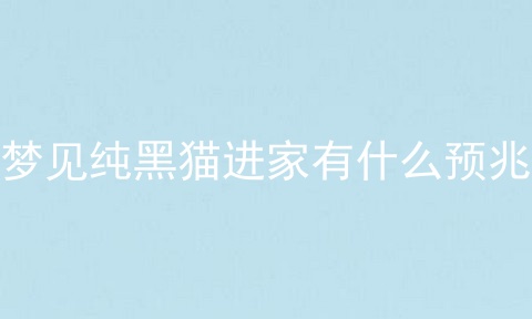 梦见纯黑猫进家有什么预兆
