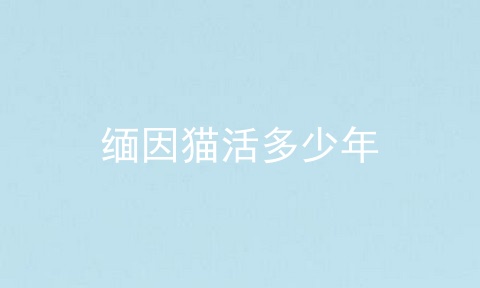 缅因猫活多少年