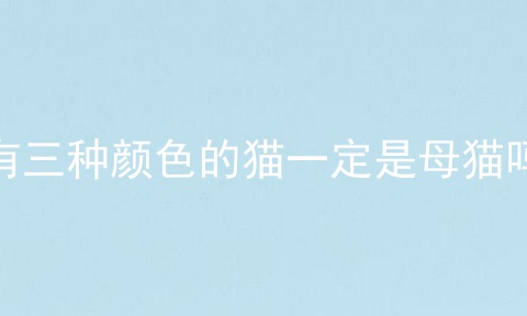 有三种颜色的猫一定是母猫吗