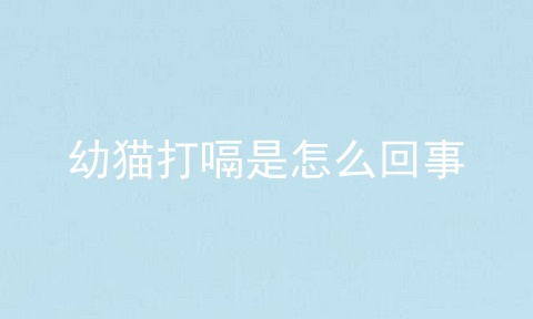 幼猫打嗝是怎么回事