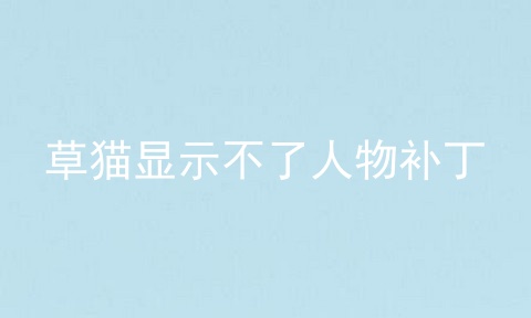 草猫显示不了人物补丁