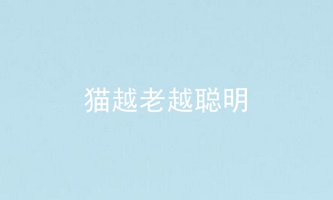 猫越老越聪明