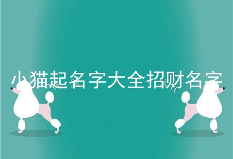 小猫起名字大全招财名字