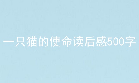 一只猫的使命读后感500字