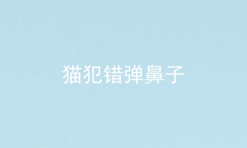 猫犯错弹鼻子