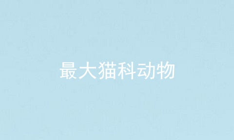 最大猫科动物