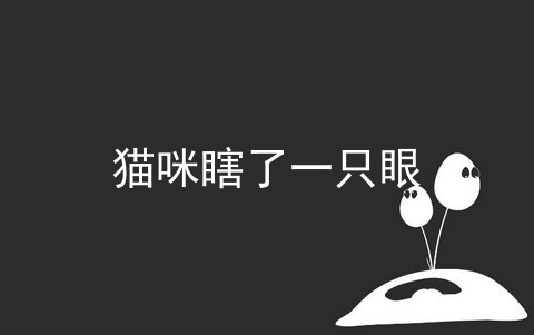 猫咪瞎了一只眼
