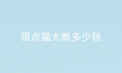 银点猫大概多少钱