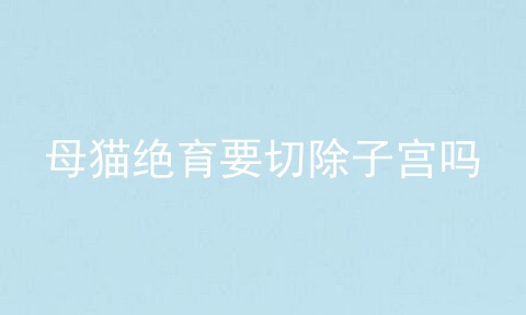 母猫绝育要切除子宫吗