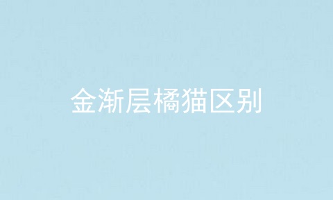 金渐层橘猫区别