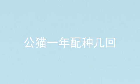 公猫一年配种几回
