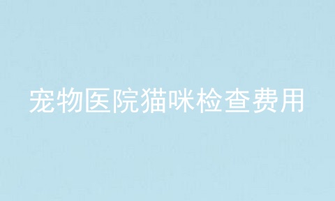 宠物医院猫咪检查费用