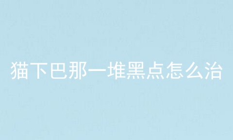 猫下巴那一堆黑点怎么治