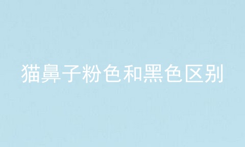 猫鼻子粉色和黑色区别