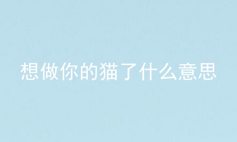 想做你的猫了什么意思