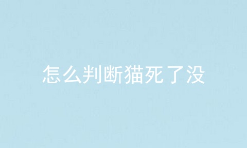 怎么判断猫死了没