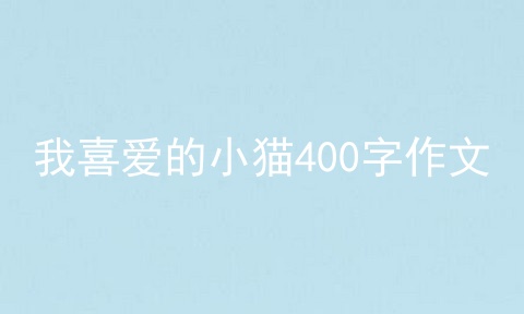 我喜爱的小猫400字作文