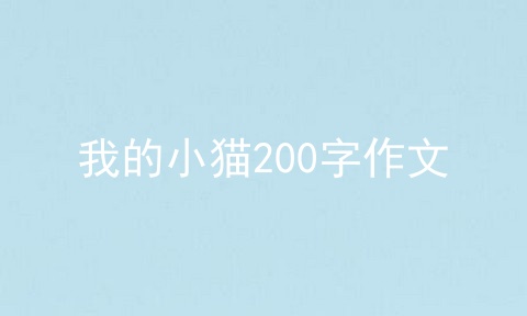 我的小猫200字作文