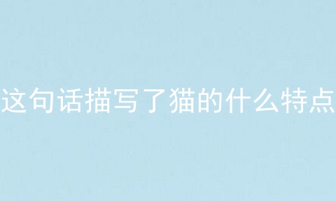 这句话描写了猫的什么特点