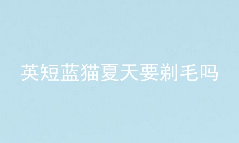 <a href=/cat/13.html target=_blank class=infotextkey>英短</a>蓝猫夏天要剃毛吗