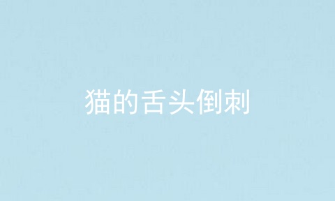 猫的舌头倒刺